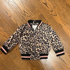 Urban Republic Kids Leopard Jacket with Black and Pink Accents